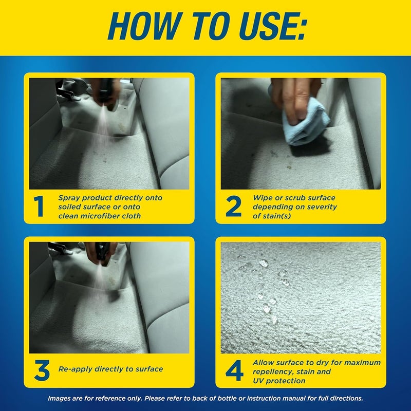 Rainx 620234SRP Carpet & Upholstery Cleaner Repellent for Car Interiors & More, Cleans + Repels Spills while Preventing Stains, Fresh Scent 16 Fl Oz. - Image 2